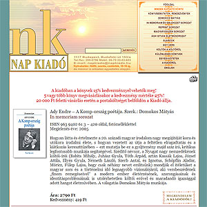 Nap Kiad� k�nyvkiad� �s web�ruh�z
